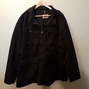 Mens Black Levi Coat